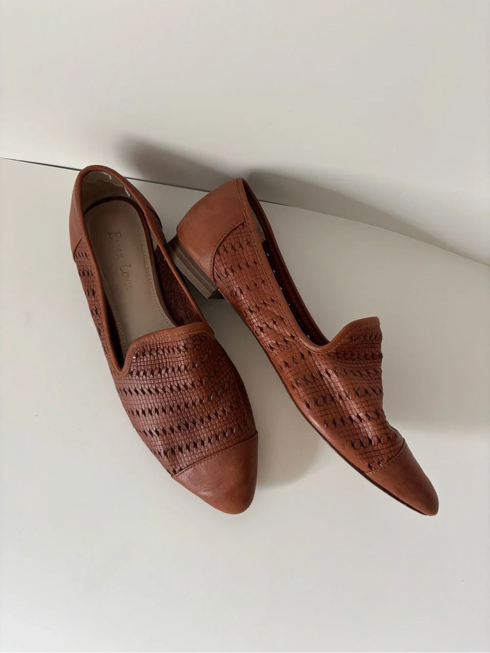 Essex Lane Cognac Woven Leather Loafers